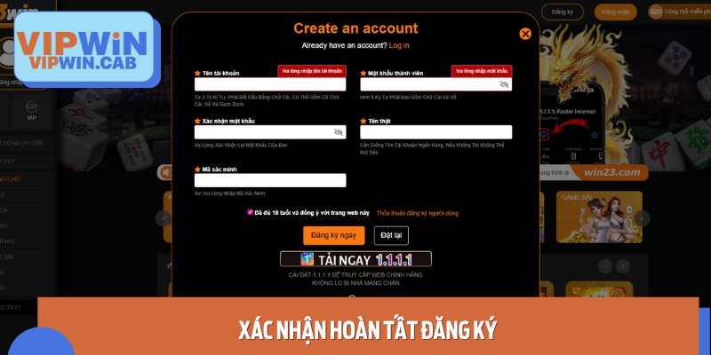 Lưu ý: Đảm bảo bạn đã đồng ý với các điều khoản và điều kiện trước khi hoàn tất đăng ký.